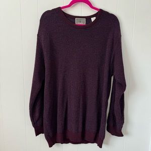 SEGRETO Maroon Merino Wool & Nylon Crewneck Sweater